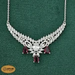 سرویس نقره زنجیری زنانه با نگین های برلیان و اشک 16.5 گرمی نقره اصل 925 - Image 6