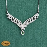 سرویس نقره زنجیری زنانه با نگین های برلیان و اشک 15.5 گرمی نقره اصل 925 - Image 2
