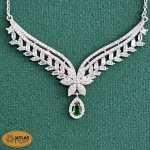 سرویس نقره زنجیری زنانه با نگین های برلیان و اشک 15.5 گرمی نقره اصل 925 - Image 3