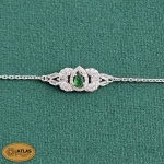 سرویس نقره زنجیری زنانه با نگین های برلیان و اشک 15.5 گرمی نقره اصل 925 - Image 4