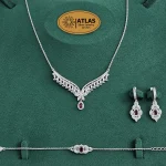 سرویس نقره زنجیری زنانه با نگین های برلیان و اشک 15.5 گرمی نقره اصل 925 - Image 7